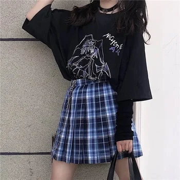 Y2K Pure Pleated Skirt Women's Cute College Style High Waist Blue Black Line Design Sense Skirt Jk Short Skirt Fresh Sweet Style 1