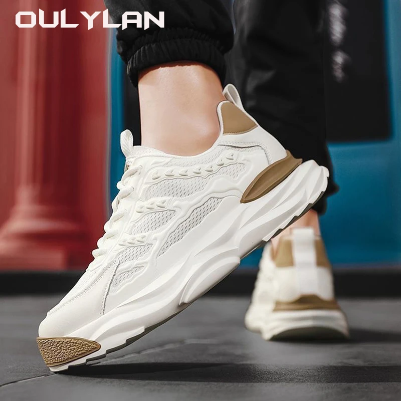 

New Men's Shoes Spring Leisure Running Men's Lightweight Thick Sole Versatile Sneakers Breathable Increase Trendy Clunky Sneaker