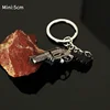 PUBG Mini Gun Keychain Metal Pistola Model 5cm Revolver Alloy Weapon Light Key Chain Birthday Gifts Toy for Kid Wholesale 3