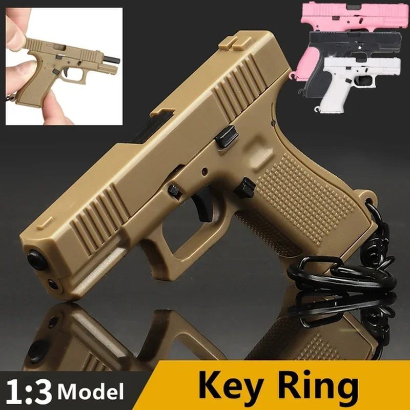 1:3 Tactical Pistol Shape Keychain Mini Portable Decorations Detachable G-45 GunWeapon Keyring Key Chain Ring Trend Gift tactical pistol keychain
