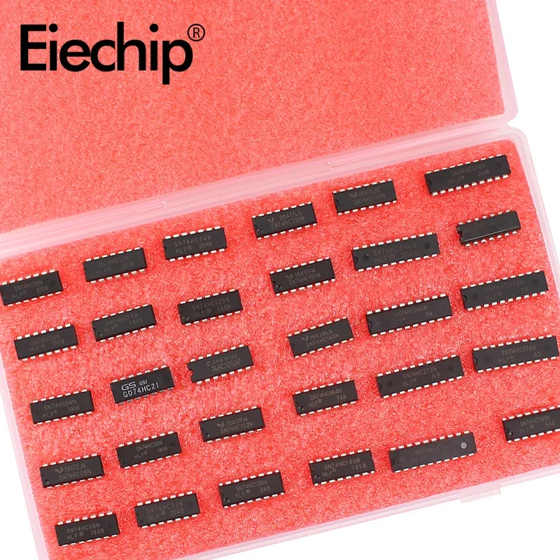 Logic IC Integrated Circuit 30Types DIY Assortment Kit 74HC Series ,DIP Register Chip Driver Kit 74HC595 74HC573 74HC393 74HC00