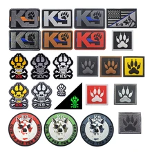 

3D Embroidery Patch K9 Service DOG Tactical Army Patches Emblem Military Reflective IR Infrared Fastener PVC Embroidered Badges