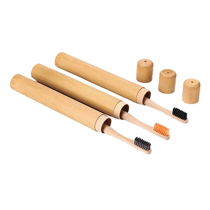 Natural Bamboo Case Eco Friendly Toothbrush Bamboo Tube 21cm For Adult Toothbrush Case Hand Made Tooth Brushes Accessories toothbrush holder toothbrush case