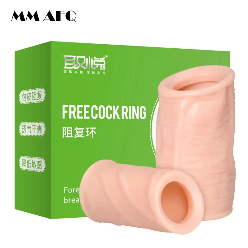 

2pcs/lot Penis Foreskin Resistance Ring Complex Corrector Reusable Penis Sleeve Delay Ejaculation Condom Cock Ring Couple Toys