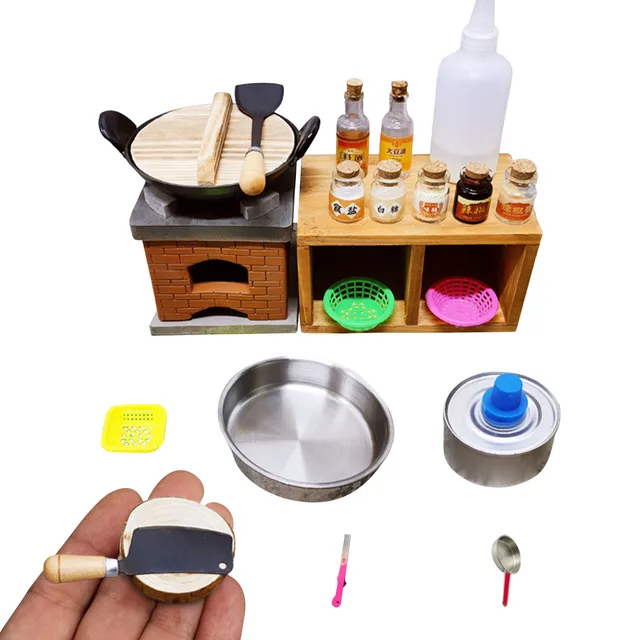 Miniature REAL COOKING KITCHEN Set Tiny Cooking Stove Mini Kitchen Pots and  Pans to Cook Real Food 