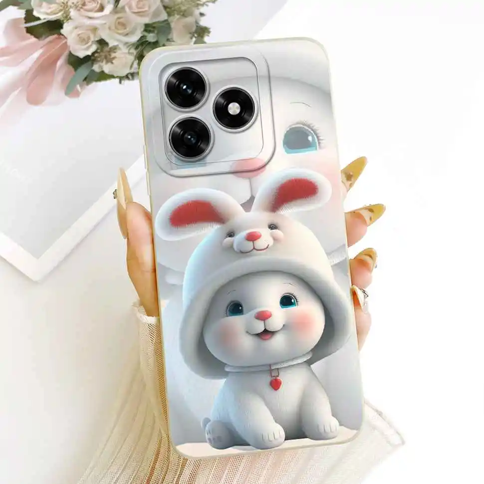 Lovely Sweet Rabbit Panda Soft Silicone Phone Case - Shockproof Bumper Cover