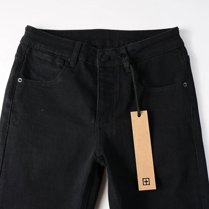 24FW KSUBI High Street Stretch Slim Jeans Fall American Fashion Streetwear Men Women Hip Hop Cross Embroidery Black Denim Pants 2