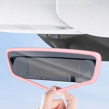 Anti Slip Rearview Mirror Protector Trim Silicone Frame Protection Strip for Tesla Model 3 Y Car Interior Decor Accessories