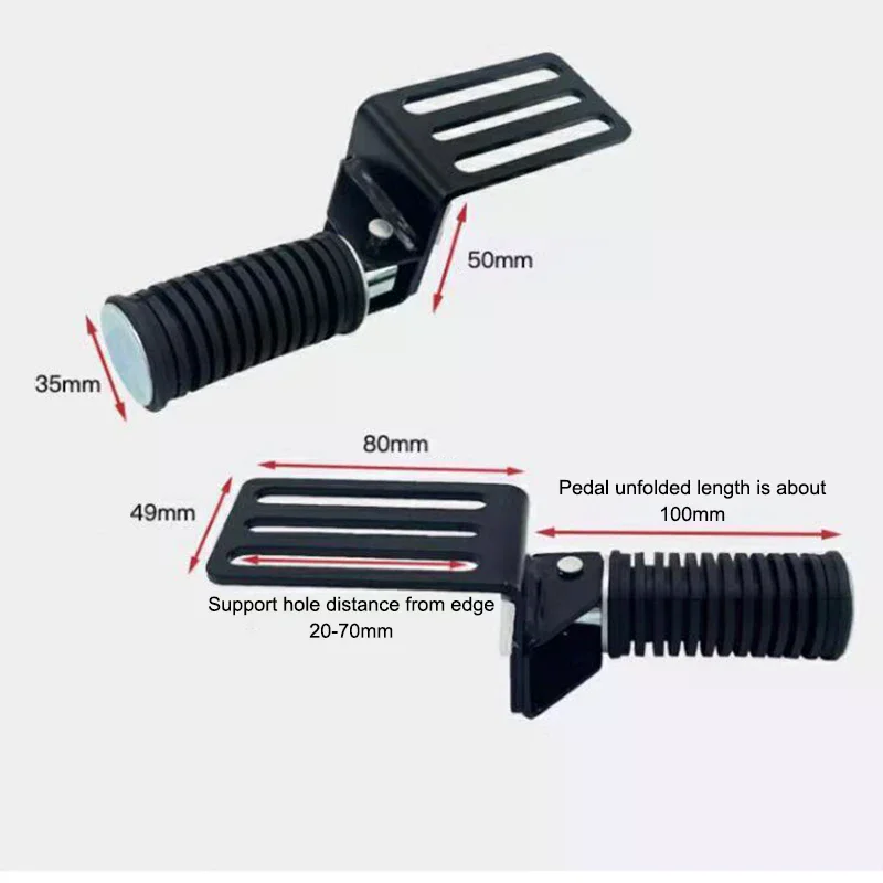 Foldable Universal Motorcycle Foot Rests 1Pair Passenger Foot Anti-Slip Hanging Step Aluminum Alloy Original Floorboard Parts