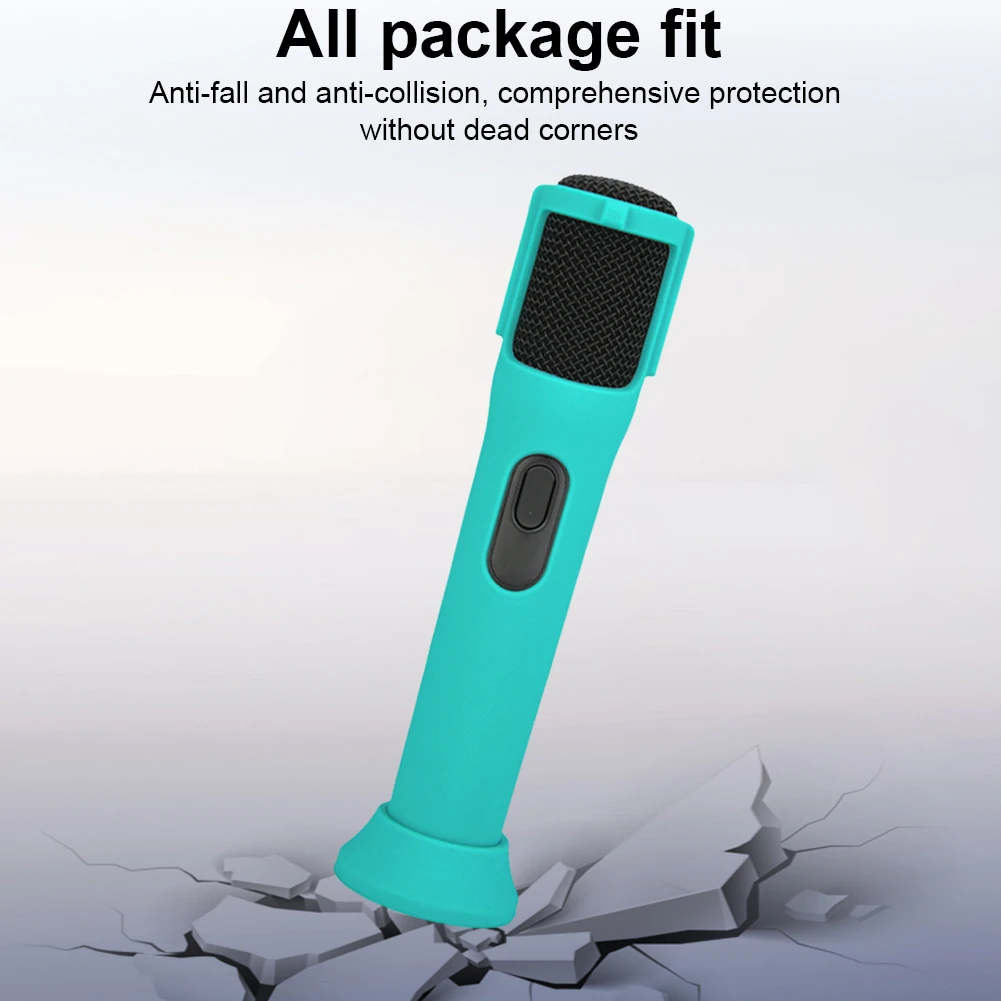 Silicone Protective Case for JBL PartyBox Wireless Microphone Case Anti-Rolling Mic Sleeves Microphone Stand Non-slip Cover