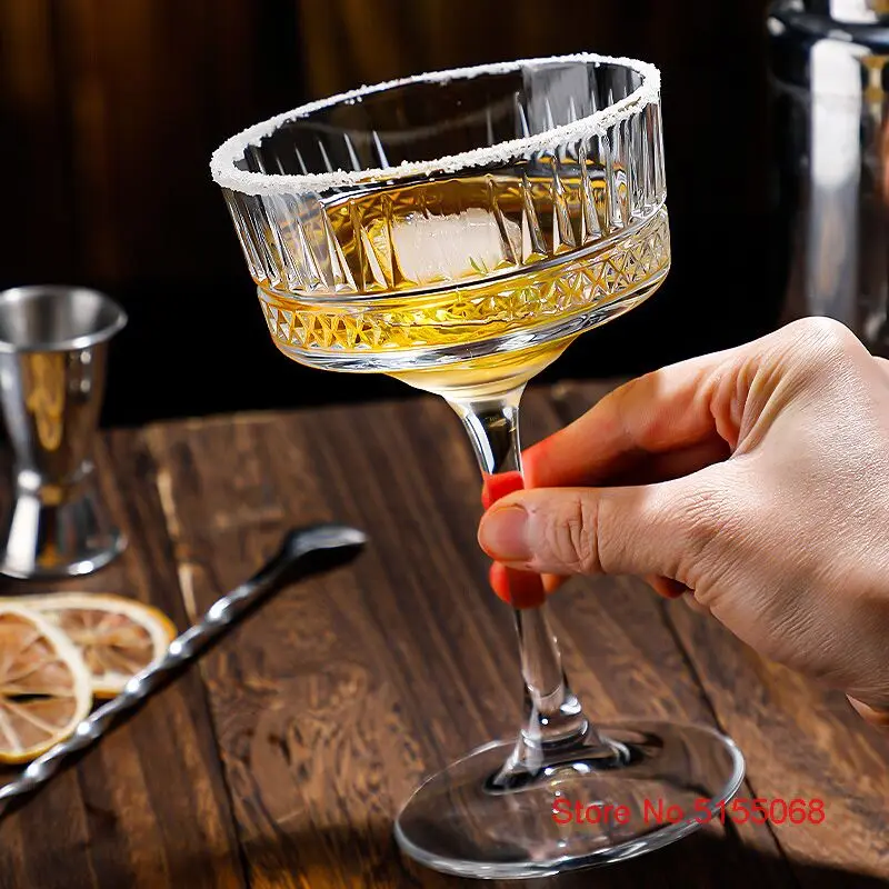 Pasabahce Original Classic Carved Cocktail Cup Crystal Martini Glass Party Wedding Champagne Coupes Ice Cream Mug Dessert Goblet