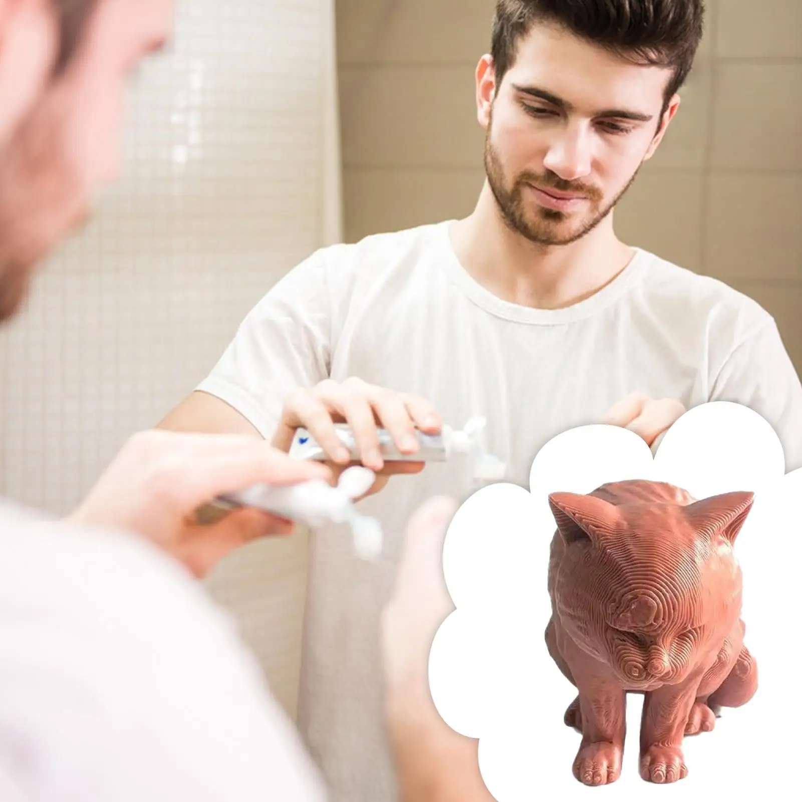 Toothpaste Topper 2.36Inch Cat-Themed Silicone Paste Topper Pooping Cat Toothpaste Topper For Kids Bathroom Travel Home Kitchen