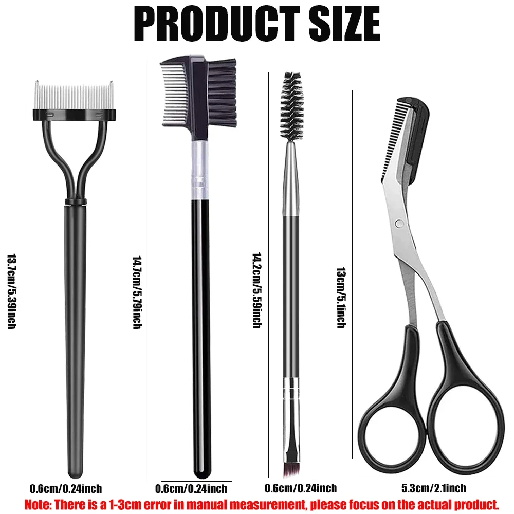 Separator Tool Professional Comb 3/5PCS Eyebrow Brush Set Eyelash Lash Eye Makeup Tools With Eyebrow Trimmer Scissor For Woman