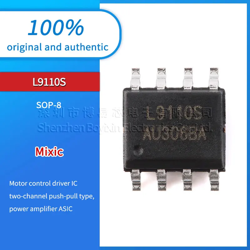 

5 pieces, original genuine SMD L9110S SOP-8 full-bridge driver/motor driver IC chip
