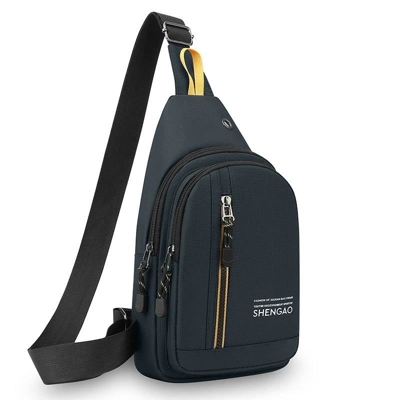 Men's crossbody bag, chest bag, shoulder bag, suitable for business commuting, hiking and cycling, outdoor sports