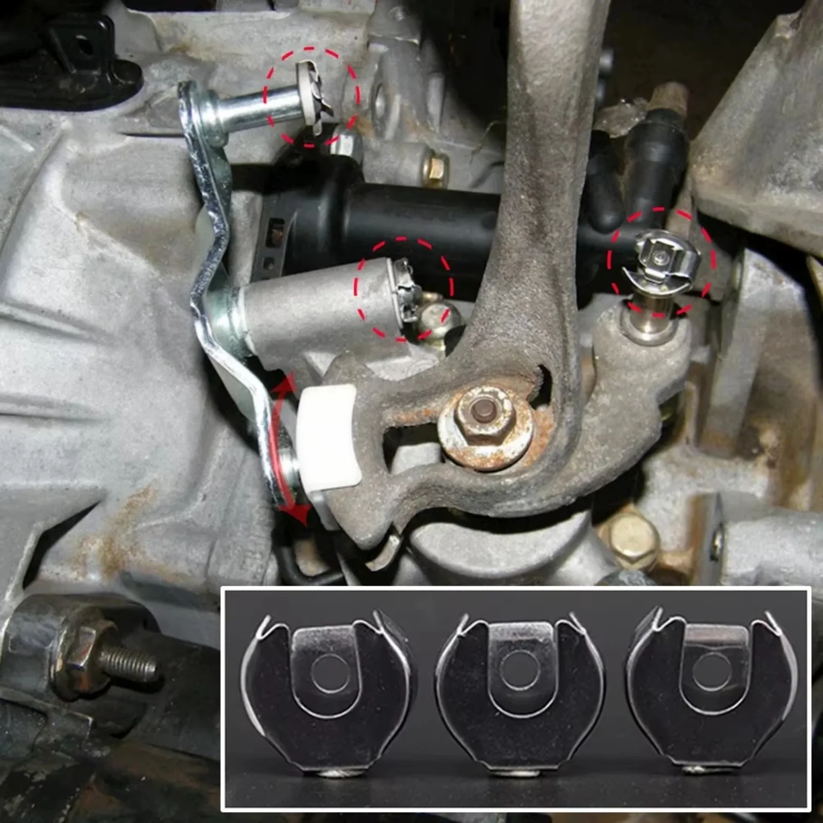 Gear Selector Wiring Washer Shift Relay Lever Slide Shoe Bushing Bearing Kit N90815903 For SEAT Ibiza 6L 2002 2003 2004-2009