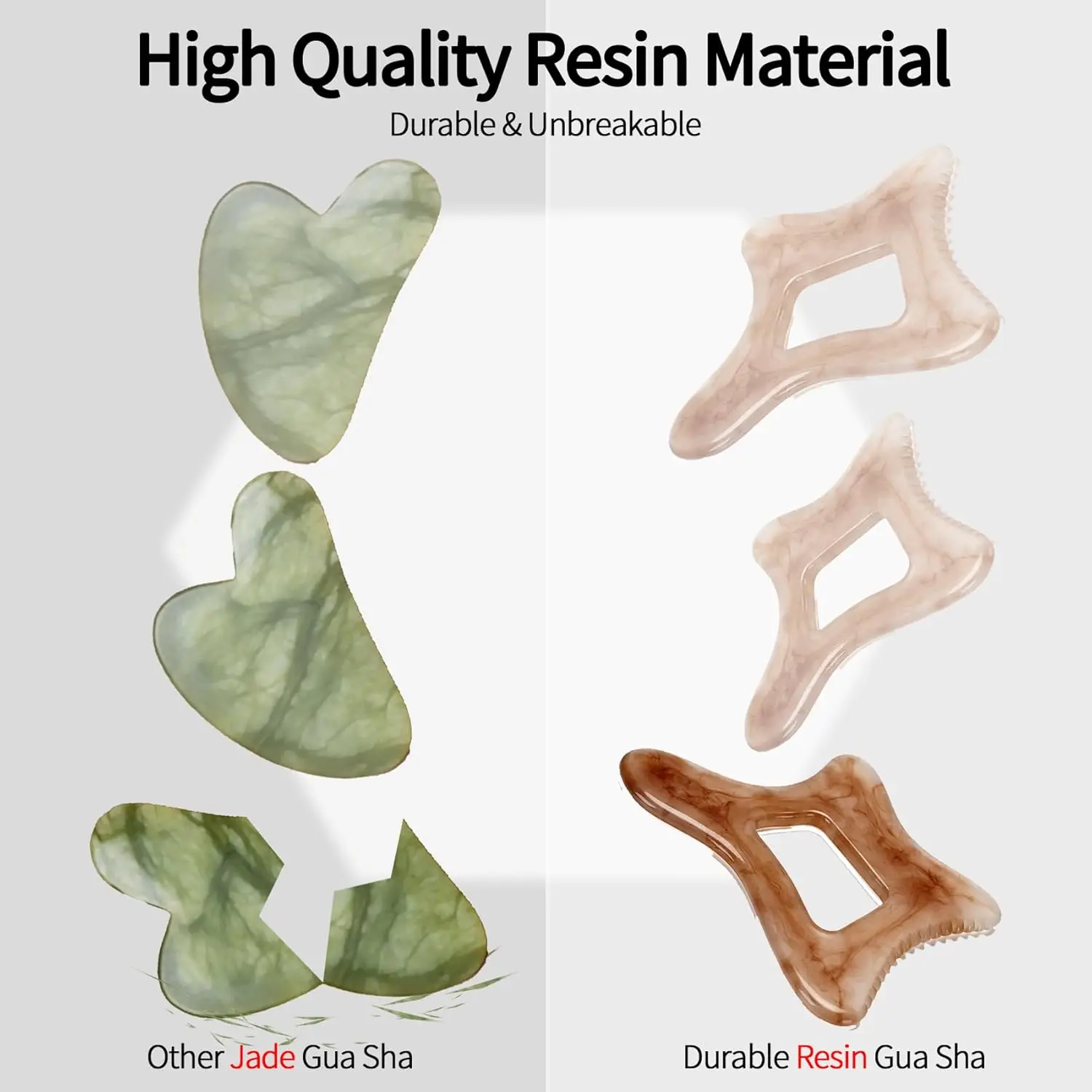 Resin Body Gua Sha Tool Large Gua Sha Body Tool Cellulite Massage Tool Lymphatic Drainage Tool for Face, Back Body Shaping Tools
