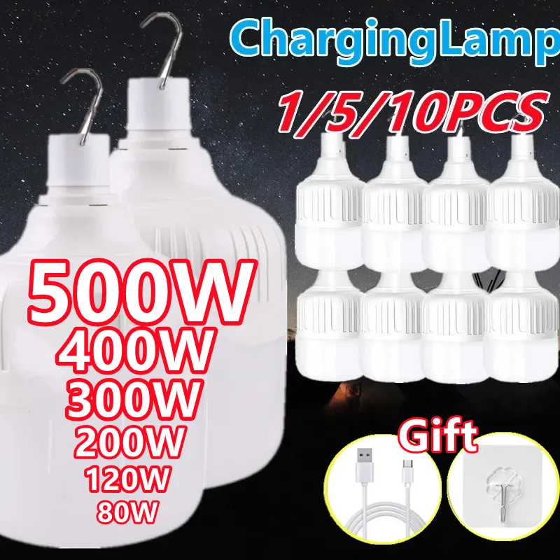USB Barbecue Camping Light USB Rechargeable LED Emergency Light Outdoor Portable Emergency Bulb Battery 1/5/10PCS camping light camping lamp camping lantern emergency lights portable light bulb