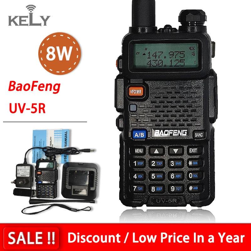 military walkie talkie BaoFeng UV5R Walkie Talkie 2PCS Powerful Two Way CB Radio UV-5R Hunting Radio 8W Baofeng Walkie Talkie UV-9R UV-82 UV-8HX UV-XR midland two way radios Walkie Talkie