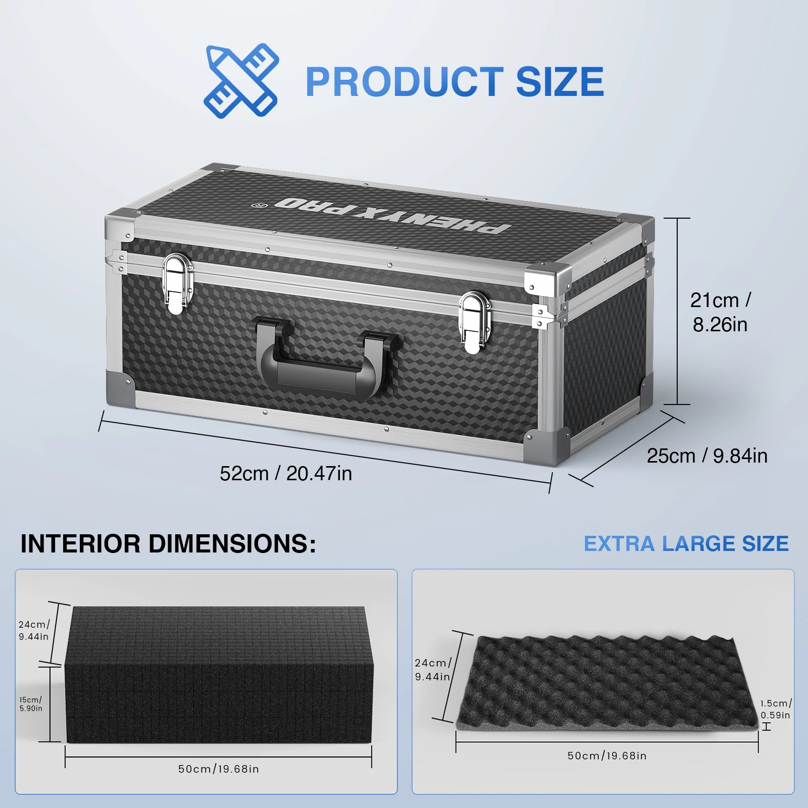 PCSE-XL Extra Large Size Carrying Case w/ Pre-cut Three-Layer Foam