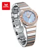 OPK 6042 Women's Quartz Watches Elegant Fashion Stainless Steel Strap Waterproof Luminous Diamond Dial Ladies Dress Wristwatches 3