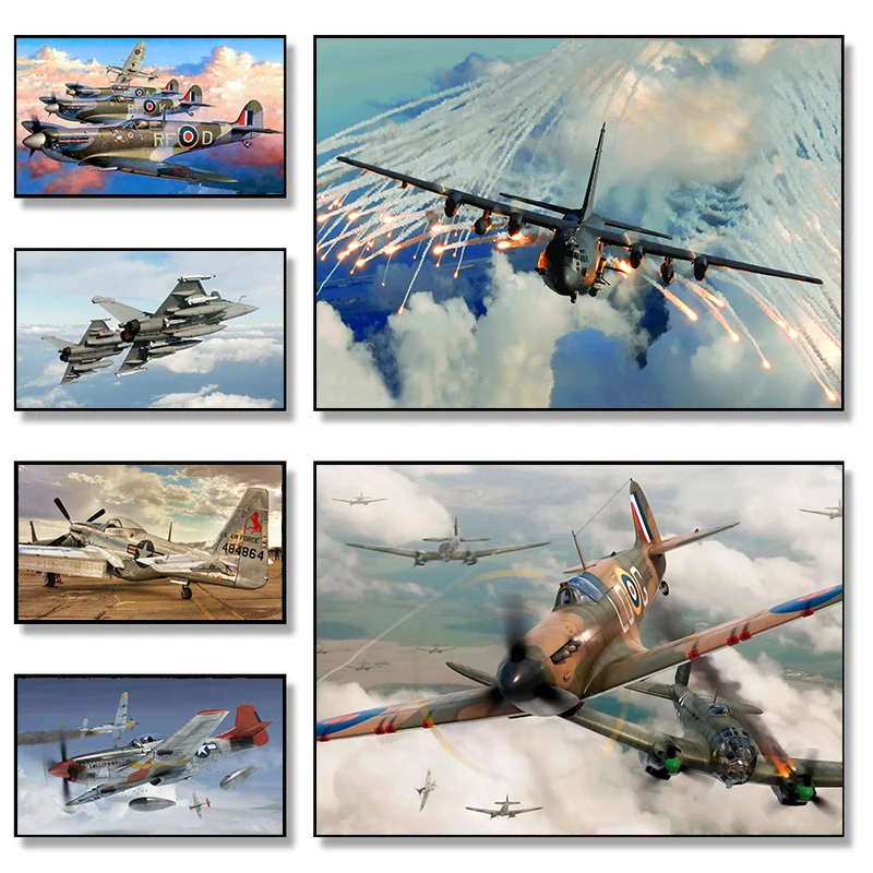 Militare Airforce Fighter Jet Aircraft Carrier Aereo Poster Tela Pittura Wall Art Immagini E Stampe Home Decor Cuadros