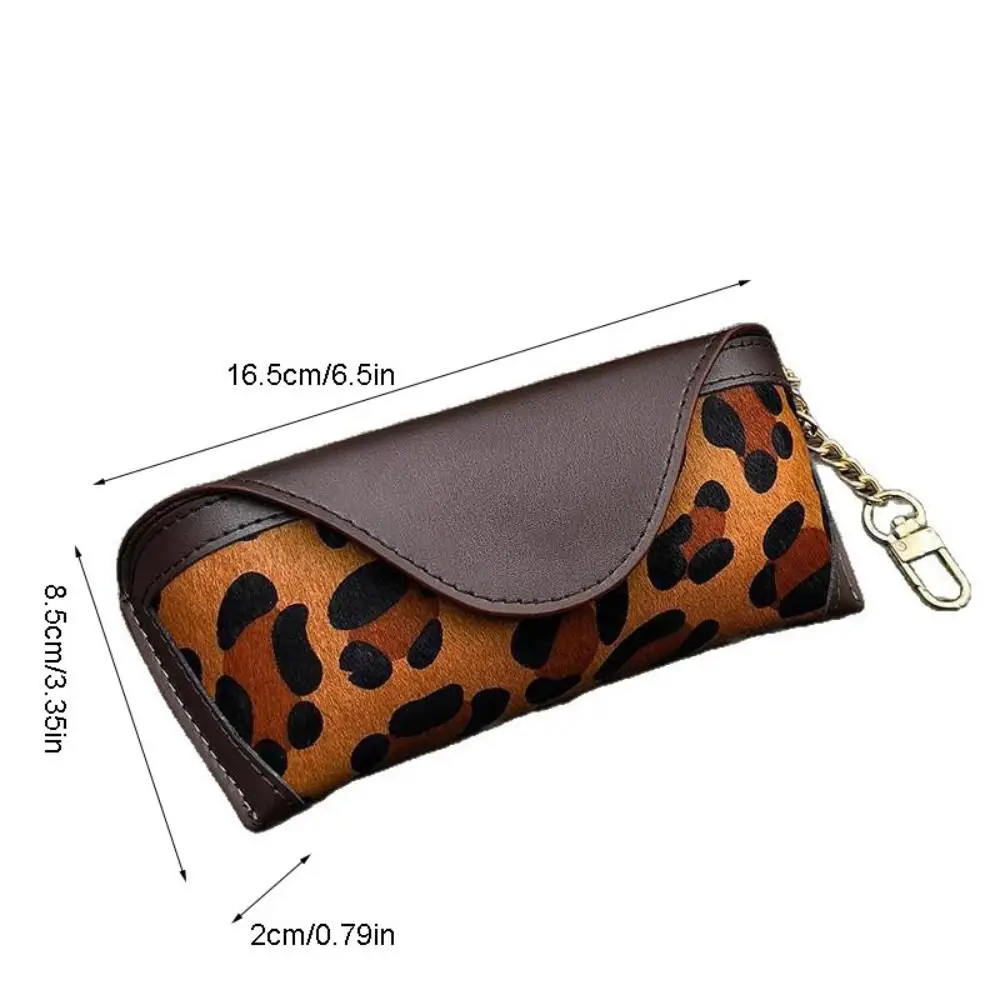 Leopard Print PU Leather Eyewear Protector with Lanyard