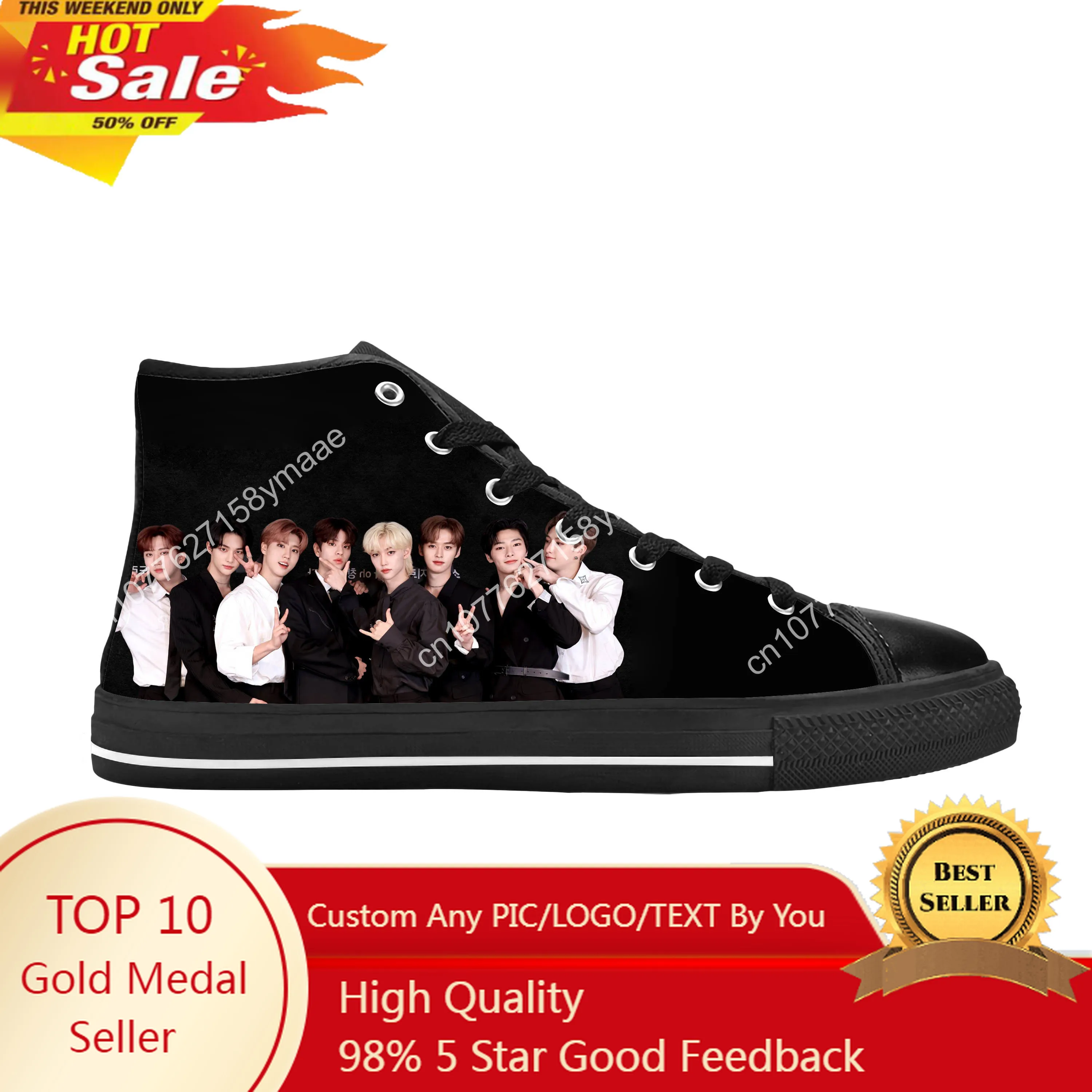 

Stray Kids KPOP Band Music Singer Fashion Popular Casual Cloth Shoes High Top Comfortable Breathable 3D Print Men Women Sneakers