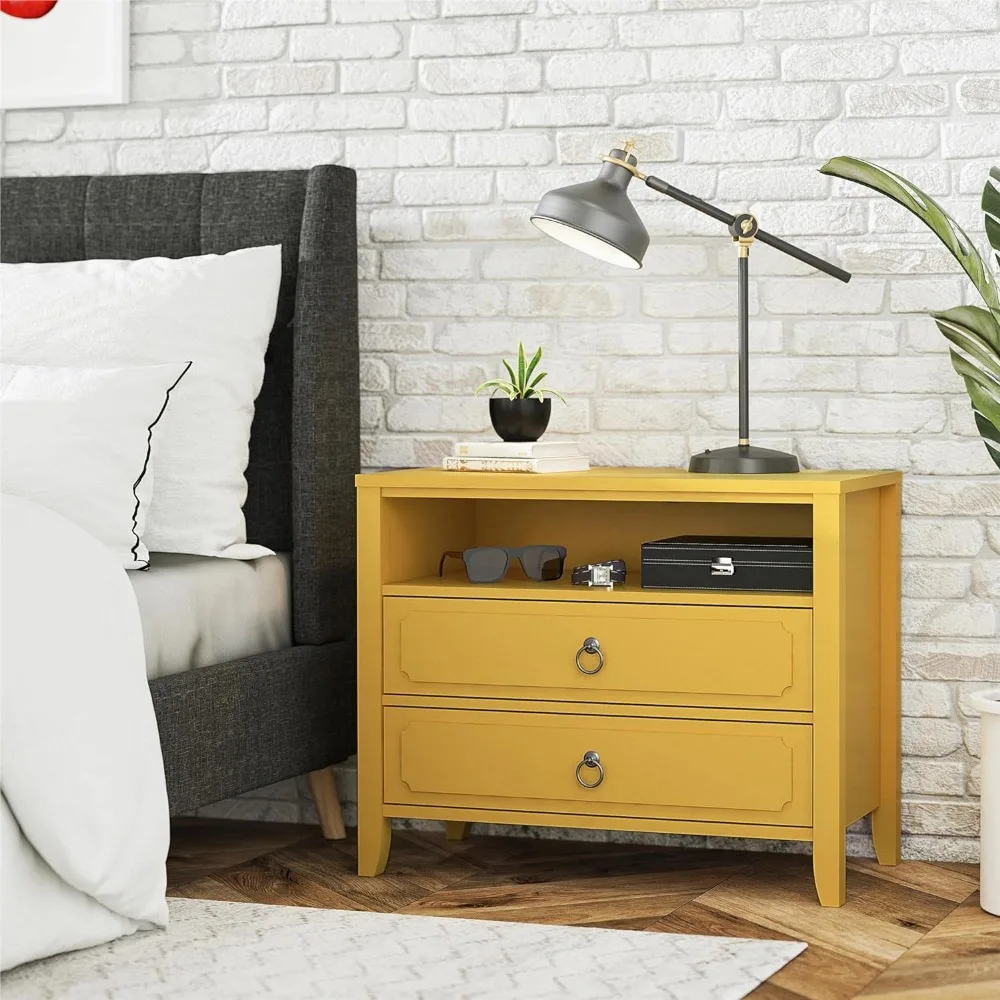 

Her Majesty 2 Drawer Nightstand Nightstands Bedroom Furniture Mustard Yellow Bedside Table Bedside Tables for the Bedroom Home