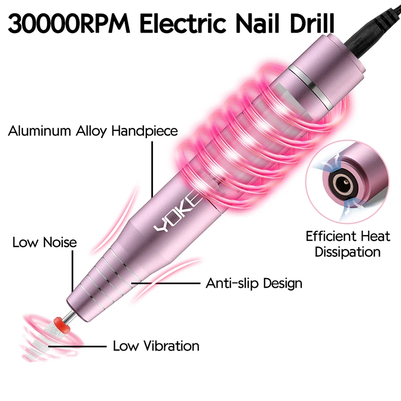 Electric Nail Drill Electric Nail Grinder 30000RPM USB Nail Drill Machine Acrylic Nail Gel Polish