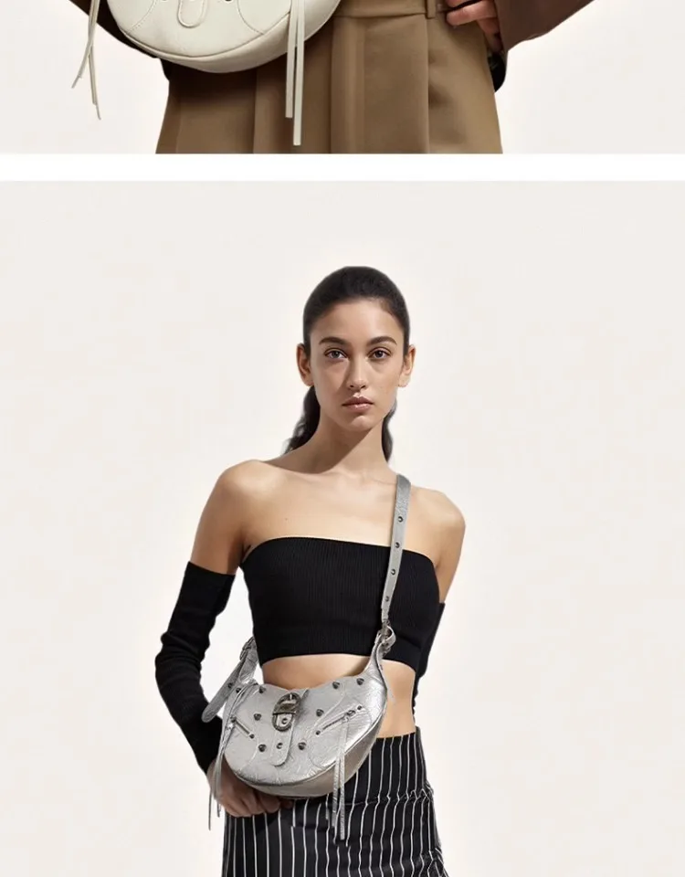 Merk handtassen voor vrouwen pudding dames leer motorfiets schouder cross body tas retro dames tassen mode met doos_voghion.com