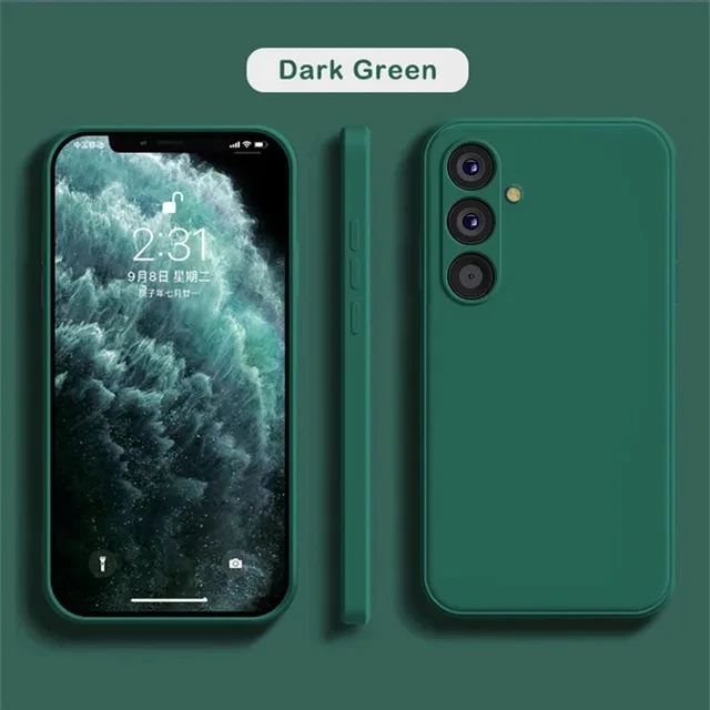 thumbnail image 1 of Galaxy S24 23 23 22 21 Liquid Silicon Phone Case For Samsung Galaxy S24 Plus S23 Ultra S22 S20 FE A54 53 Soft Shockproof Cover, 1 of 5