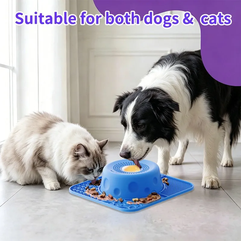 Slow Feeder Dog Bowl Silicone Anti-slip Interactive Puzzle Toy_voghion.com