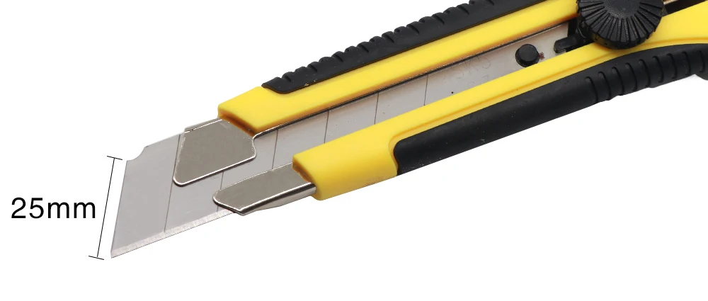 TOVIA 25mm Universalmesser SK5 Edelstahlklinge Einziehbares Messer Kartonschneider Abbrechbares Taschenmesser zum Schneiden von Seil und Papier – Detail 4