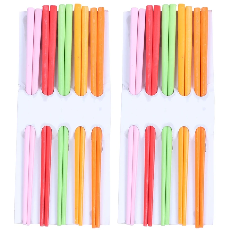

HOT SALE 10 Pairs Assorted Color Plastic Chinese Chopsticks 8.7 Inch Long