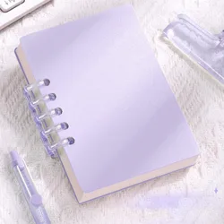 Mini Pocket Loose - Leaf Notebooks Set | Portable Stylish Stationery with Versatile Pages and Frosted Cover (PURPLE)