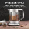 Vianté Hot Tea Maker Electric Glass Kettle with tea infuser and temperature control.Automatic Shut off.Brewing Programs for your 2