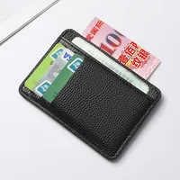 Men's Slim Minimalist Front Pocket Wallets RFID Blocking Credit Card Holder Portable Leather Wallets 4