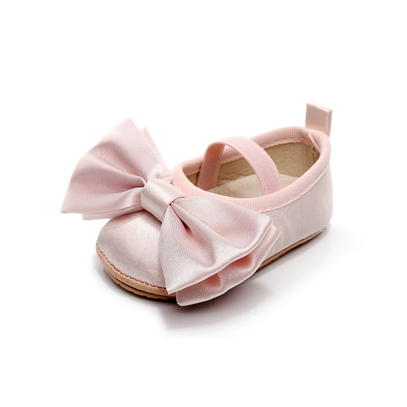 Princess Baby Girls Moccasins Big Bowknot Soft Sole Flat Shoes for Infant Prewalker Anti-Slip Shoes First Walker Crib baby shoes soft sole shoes