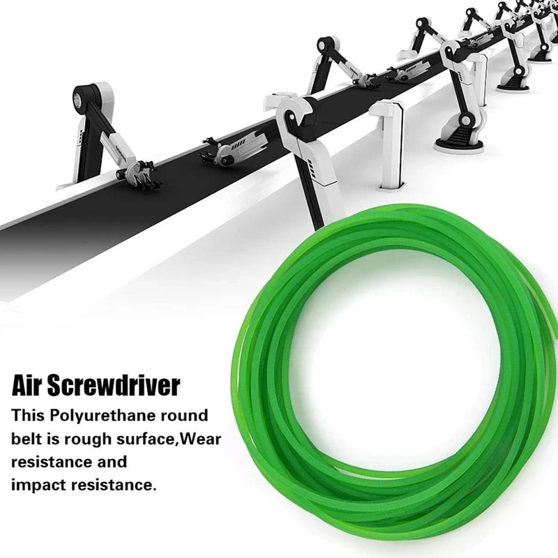 3Mm10m High-Performance Urethane Round Belting Green Rough Surface PU Polyurethane Round Belt For Drive Transmission