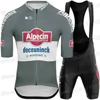 2025 Alpecin Deceuninck Cycling Jersey Set World Champion Mathieu van der Poel Cycling Clothing Men Road bike Shirt Bib Shorts 2