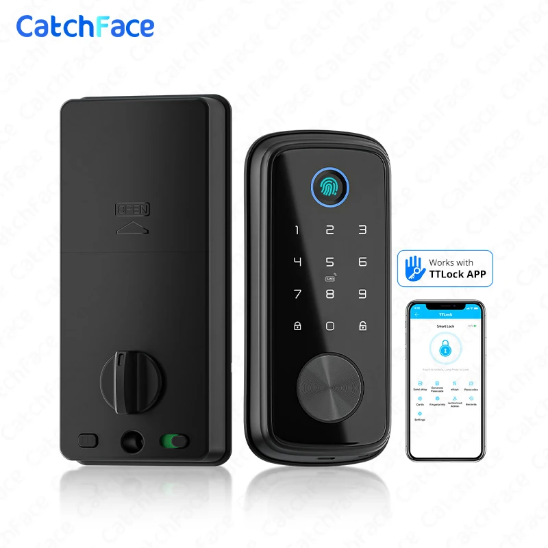 T1Pro Smart Deadbolt Automatic Door Lock for Alexa WiFi TTlock App Fingerprint keyless Entry Keypad Control Center