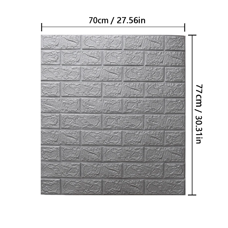 Buy 10Pcs 70x77cm 3D Waterproof Tile Brick Wall Sticker Self-adhesive