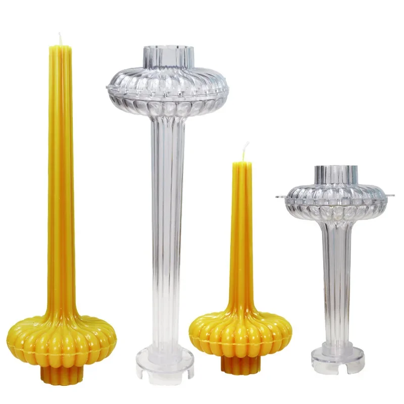 Elegant 3D Vase-Shaped Candle Mold for DIY Striped Column Candles - Home Decoration Tool