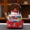 Electric Ceramic Stove Thickened Glass Automatic Timer Keep Warm Automatic Power Off Tea Steamer Household 1200ml Tea Kettle 5