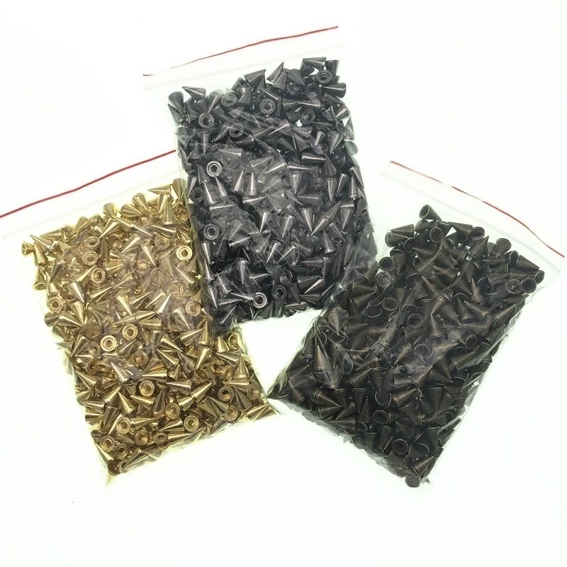 Cone Studs and Spikes 100Pcs DIY Craft Garment Rivets for Clothes Bag Shoes Leather