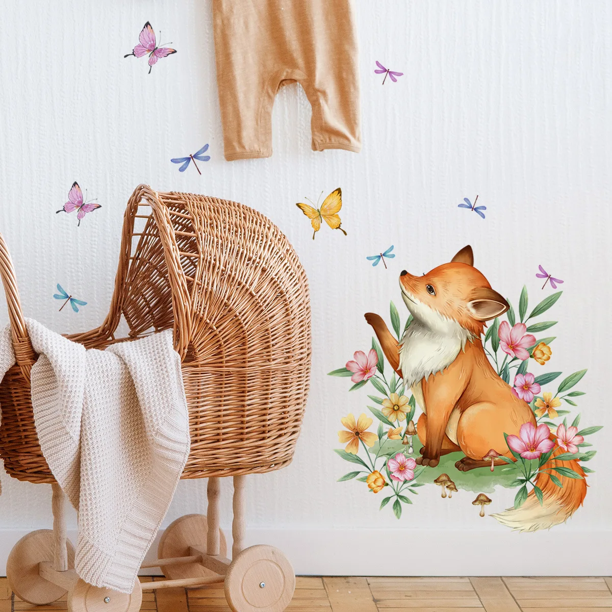 30*30cm Cute Animal Plant Flower Butterfly Wall Sticker Living Room Background Wall Room Decoration Mural Wall Sticker Ms4246