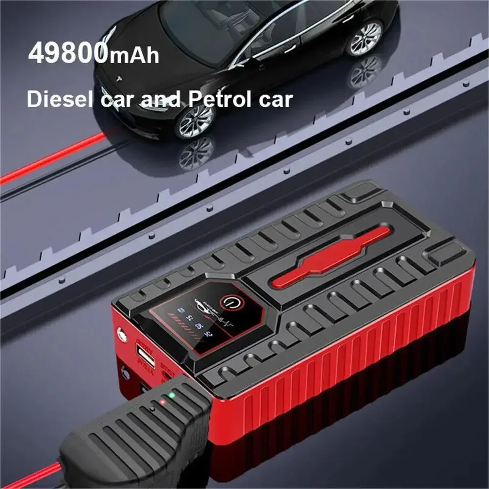 49800mAh Car Jump Starter With Air Compressor Portable Booster Jumper Power Bank Battery Charger For Petrol 6.0L Diesel 4.0L 6