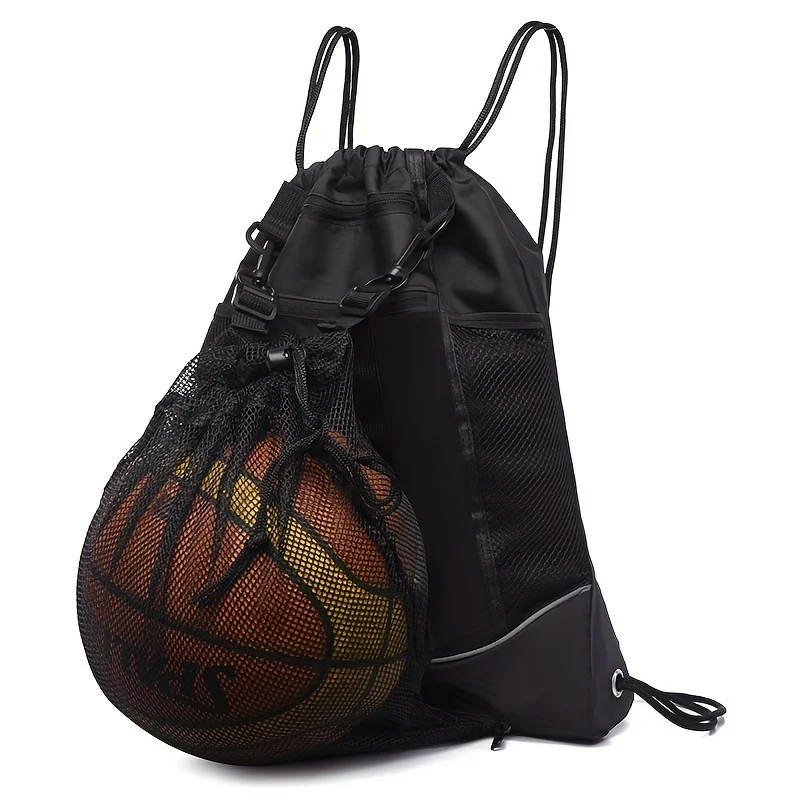 Sports Ball Storage Bag Sports Ball Bag Portable Drawstring Basketball Backpack Mesh Bag Football Soccer Volleyball Ball Storage Bags Outdoor Sports Traveling Gym Yoga