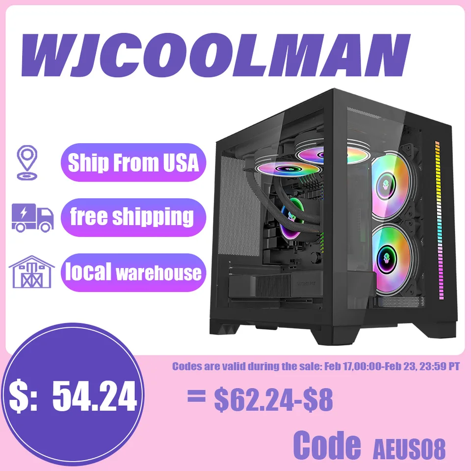 WJCOOLMAN Mini Sea View Gaming Computer Case